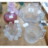COSTA BODA, SUNFLOWER STUDIO GLASS CANDLE HOLDERS, 3 1/2" (9cm) high, SLIGHTLY FROSTED PINK