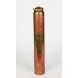 PRIMUS VINTAGE COPPER AND BRASS CYLINDRICAL FIRE EXTINGUISHER - ANTIFYRE, liquid under pressure