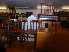 A PAIR OF EDWARD VII DINING CHAIRS AND A MAHOGANY BEDROOM CHAIR (3)