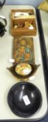 RUSSIAN LACQUERED PAPIER MACHE KOVSH AND PATCH BOX, MODERN ICON, NETSUKES AND MORE (QUANTITY)