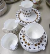 BLACK VELVET, JOHN RUSSELL HOSTESS TABLEWARE, 6 SAUCERS, 6 SMALL PLATES AND 4 COFFEE CUPS