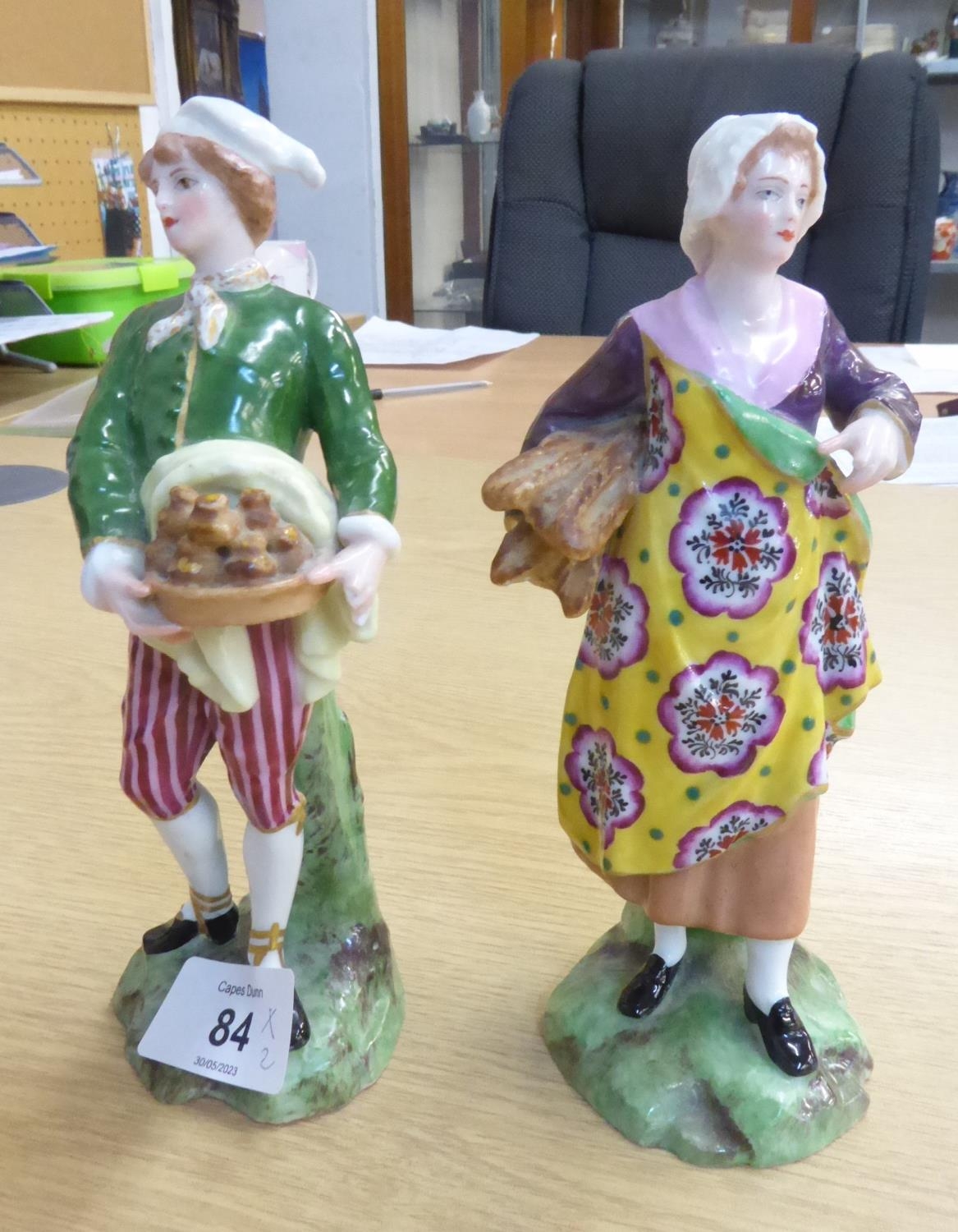 A PAIR OF CONTINENTAL FIGURES OF A MAN AND WOMAN - Image 2 of 2