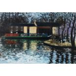 D C THOMPSON (TWENTIETH CENTURY) PASTEL ‘Wade Lock’ Signed, titled to artist label verso 12 ¾” x