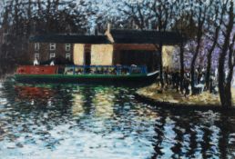 D C THOMPSON (TWENTIETH CENTURY) PASTEL ‘Wade Lock’ Signed, titled to artist label verso 12 ¾” x