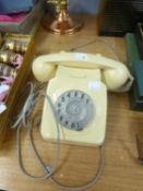 CREAM COLOURED GPO ROTARY DIAL TELEPHONE