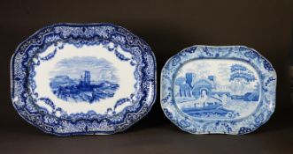 A COPELAND & GARRETT MID-19TH CENTURY PEARLWARE SERPENTINE OCTAGONAL MEAT PLATE, in the 'Continental