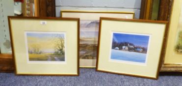 RUSSELL FLINT PRINT, LADY SEA PADDLING, AND TWO LIMITED EDITION PRINTS BY PAUL EVANS (3)