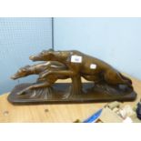 ART DECO PLASTER GROUP, TWO GREYHOUNDS 'BACCI AND BACCI', MADE IN ENGLAND RD829276