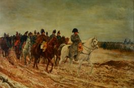 AFTER J L E MEISSONIER, oleograph of NAPOLEON RETREATING FROM MOSCOW, also a LATE VICTORIAN