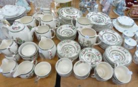 APPROXIMATELY 90 PIECE JOHNSON BROS 'INDIAN TREE' PATTERN POTTERY PART DINNER, BREAKFAST & TEA