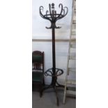 AN ANTIQUE BENTWOOD HAT, COAT AND UMBRELLA STAND