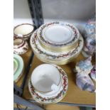 SEVENTEEN PIECES OF ROYAL WORCESTER 'HOLLY RIBBONS' CHINA, TO INCLUDE; SIX LARGE PLATES, SIX DESSERT