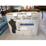 QUEEN DELUXE 220 PORTABLE SEWING MACHINE (BOXED)