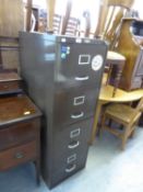 ART METAL 'DECO STYLE' FOUR DRAWING FILING CABINET HAVING CHROME HANDLES