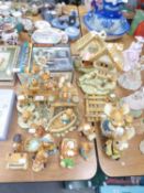 A GOOD SELECTION OF PENDELFIN ORNAMENTS TO INCLUDE; SHOP, HOUSE, FIGURES AND A RARE UNCLE FIGURE