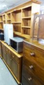 PINE DRESSER SIDEBOARD, WITH THREE DRAWERS OVER A CUPBOARD WITH TWO DOORS, 4’4” WIDE AND THE PINE