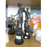 A PAIR OF SPELTER FIGURES OF BLACKSMITHS (ONE A.F.) (2)