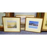 RUSSELL FLINT PRINT, LADY SEA PADDLING, AND TWO LIMITED EDITION PRINTS BY PAUL EVANS (3)