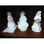 SET OF THREE ROYAL DOULTON LIMITED EDITION CHINA FIGURES ISSUED FOR THE SUPPORT OF THE NSPCC,