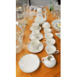 ROSENTHAL GERMAN TEA SERVICE ORIGINALLY FOR SIX PERSONS, A TEAPOT, 6 CUPS AND SAUCERS, A SUGAR BASIN