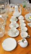 ROSENTHAL GERMAN TEA SERVICE ORIGINALLY FOR SIX PERSONS, A TEAPOT, 6 CUPS AND SAUCERS, A SUGAR BASIN