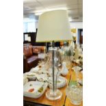 PERSPEX TABLE LAMP, WITH A WAVY COLUMN AND THE SHADE