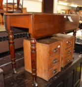 MAHOGANY PEMBROKE DROP LEAF TABLE, WITH SINGLE DRAWER, ON TURNED LEGS