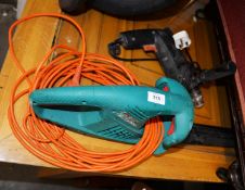 BLACK & DECKER HEAVY DUTYRE MAINS ELECTRIC DRILL AND A BOSCH ELECTRIC HEDGE TRIMMER (2)