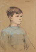 STUART BOYD (1887 - 1916) COLOURED CHALK DRAWING ON BUFF PAPER Seated half-length portrait of a