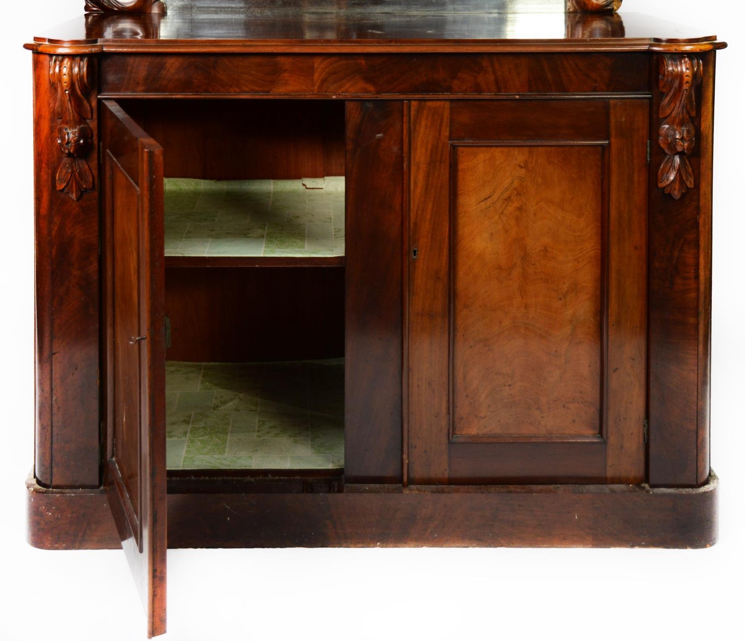 VICTORIAN MAHOGANY MIRROR BACK CHIFFONIER, the oblong plate housed in a moulded frame with - Image 2 of 4