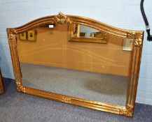 ARCH TOP GILT FRAMED OVERMANTEL WALL MIRROR