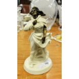 MINTON WHITE PORCELAIN AND BRONZE FEMALE FIGURE - SEA BREEZES