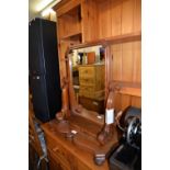 VICTORIAN PITCH PINE SWING TOILET MIRROR