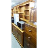 PINE DRESSER SIDEBOARD, WITH THREE DRAWERS OVER A CUPBOARD WITH TWO DOORS, 4’4” WIDE AND THE PINE