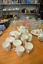 TWENTY ONE PIECE ROYAL VALE CHINA TEASET FOR SIX PERSONS, floral printed, includes teapot, and a