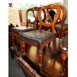 SET OF FOUR VICTORIAN MAHOGANY BALLOON BACKED SINGLE CHAIRS