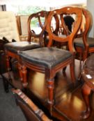 SET OF FOUR VICTORIAN MAHOGANY BALLOON BACKED SINGLE CHAIRS