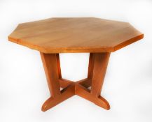 JOHN R THORPE, WHITE ROSE STUDIO, RIPON, LIGHT OAK DINING TABLE, 1 ¾” (4.5cm) solid, octagonal