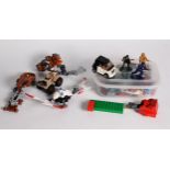 PLASTIC FIGURES: Collection of plastic playsets such as Lego, plus cast plastic soldiers [qty]