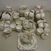 A COLLECTION OF TEA WARES TO INCLUDE; OBAN, CROWN DUCAL, DELPHINE AND MORE (CUPS, SAUCER AND SIDE