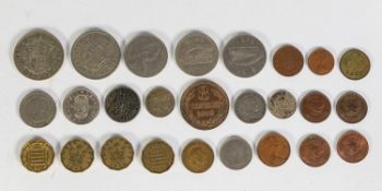 SELECTION OF POST 1947 SILVER COINS , a number of THREEPENNY PIECES, and a few FOREIGN COINS
