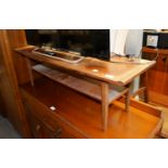 G-PLAN STYLE TEAK TWO-TIER LONG, NARROW COFFEE TABLE