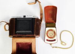 DACORAS BELLOWS CAMERA in leather case, also a ZEISS IKON IKOPHOT EXPOSURE METER (2)