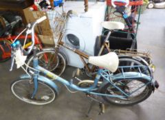BSA; BIRMINGHAM SMALL ARMS 1970's SHOPPER BIKE IN BROWN COLOURWAY AND WITH BASKET AND BELL; PLUS