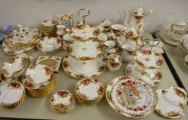 A LARGE SELECTION OF 'OLD COUNTRY ROSES' TEA WARES TO INCLUDE; CUPS, SAUCERS, SIDE PLATES, TEA AND