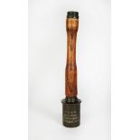 GERMAN PRACTICE STICK GRENADE, stamped on the wooden handle HKZ 39, 14 1/2in (36.5cm) long, marked