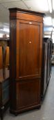 19TH CENTURY MAHOGANY DOUBLE CORNER CUPBOARD, WITH TALL SINGLE DOOR CUPBOARD OVER A SMALL DOOR TO