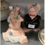 FULL SET OF FIVE NAT WEST PIGS, PIGGY BANKS, COMPLETE WITH STOPPERS (5)