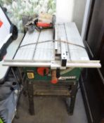 A PARKSIDE 'PTK 2000 A1' FLOOR STAND CIRCULAR BENCH SAW, WITH ACCESSORIES
