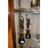 TWO SPELTER FIGURE'S 'LE JOUR' AND 'A NUIT' (2)